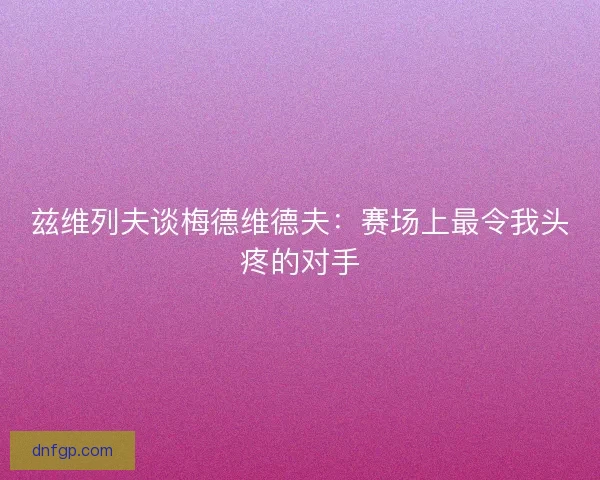 兹维列夫谈梅德维德夫：赛场上最令我头疼的对手