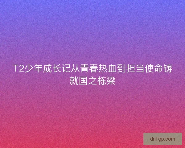 T2少年成长记从青春热血到担当使命铸就国之栋梁 T2少年成长记从青春热血到担当使命铸就国之栋梁