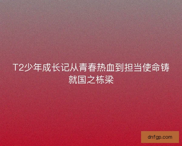 T2少年成长记从青春热血到担当使命铸就国之栋梁